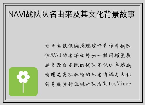 NAVI战队队名由来及其文化背景故事